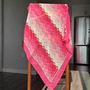 Vintage Sorelle Fontana 100% Silk Scarf Pink Polka Dot Geometric 29 Made Japan
